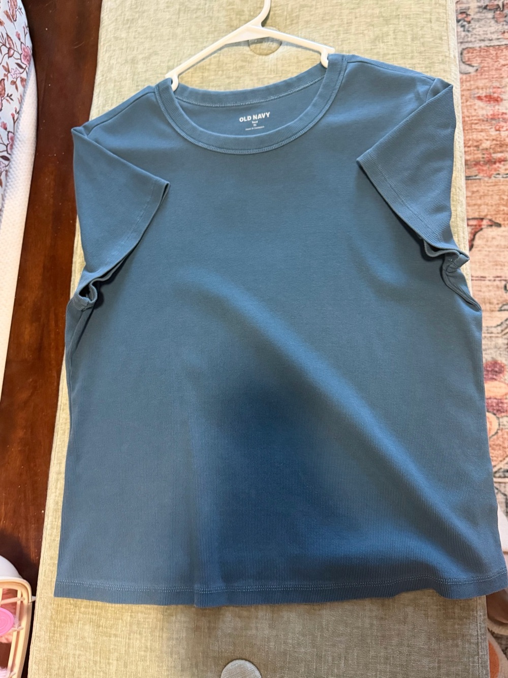 Old Navy Ribbed Crewneck Tee in Slate Blue